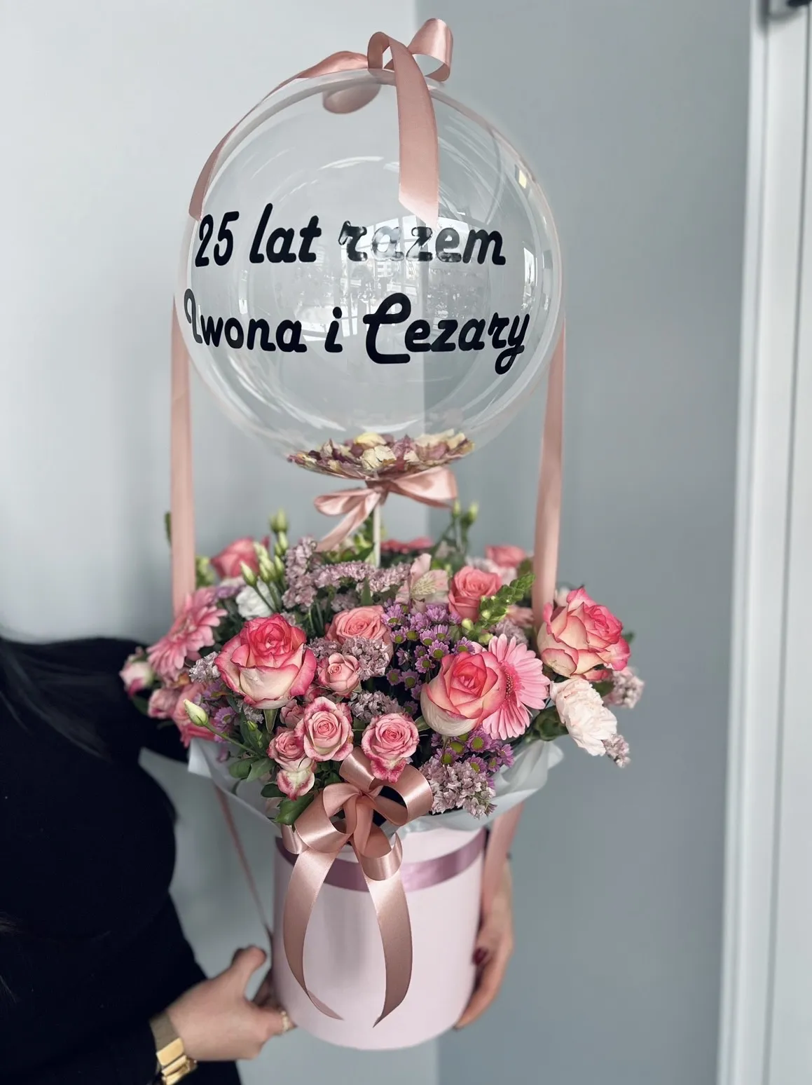 Flowerbox z balonem "Kwiaty w Chmurach"